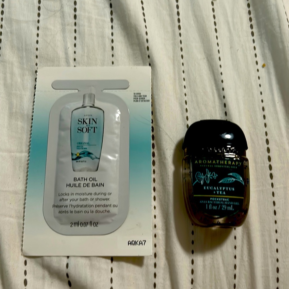 Hand sanitizer, and bath oil bundle
